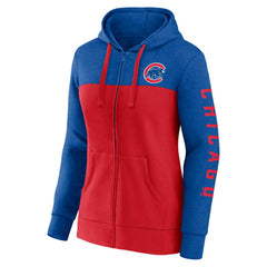 Chicago Cubs Women's City Ties Hoodie Full-Zip Sweatshirt - Royal/Red