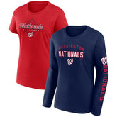 Washington Nationals Women's T-Shirt Combo Pack - Navy/Red