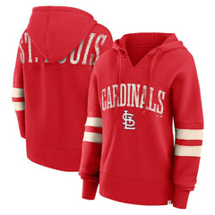 St. Louis Cardinals Women's Bold Move Notch Neck High Hip Hoodie - Red