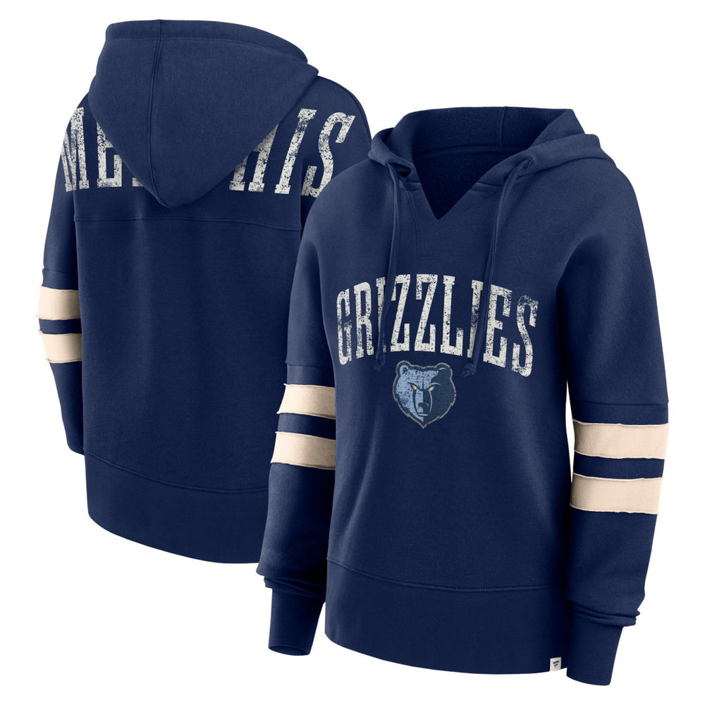 Memphis Grizzlies Women's Bold Move Dolman V-Neck High Hip Hoodie - Navy | Fanatics sale