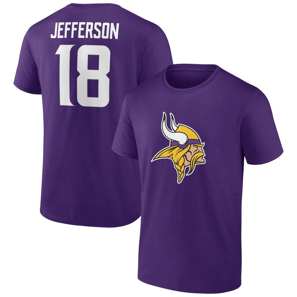 NFL Minnesota Vikings Justin Jefferson Icon Player Name & Number T-Shirt