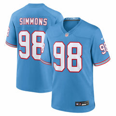 NFL Tennessee Titans Jeffery Simmons Oilers Throwback Alternate Game Player Jersey