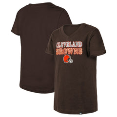 NFL Cleveland Browns Girls Youth Reverse Sequin V-Neck T-Shirt