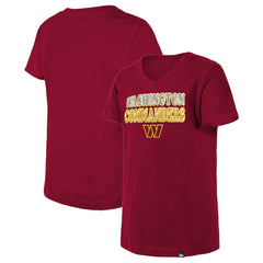 NFL Washington Commanders Girls Youth Reverse Sequin V-Neck T-Shirt