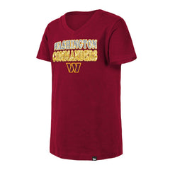 NFL Washington Commanders Girls Youth Reverse Sequin V-Neck T-Shirt