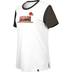 NFL Cleveland Browns Women's Third Down Colorblock T-Shirt