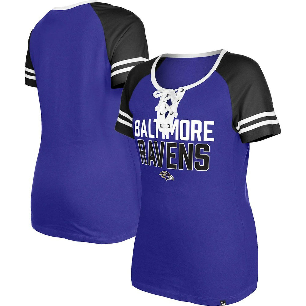 NFL Baltimore Ravens Women's Raglan Lace-Up T-Shirt