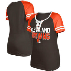 NFL Cleveland Browns Women's Raglan Lace-Up T-Shirt