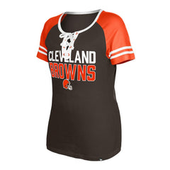 NFL Cleveland Browns Women's Raglan Lace-Up T-Shirt