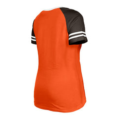 NFL Cleveland Browns Women's Throwback Raglan Lace-Up T-Shirt