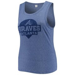 Atlanta Braves Soft as a Grape Women's Plus Size High Neck Tri-Blend Tank Top - Navy
