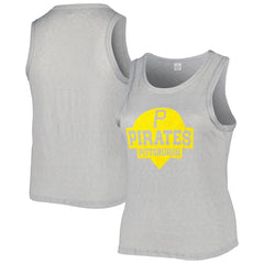 Pittsburgh Pirates Soft as a Grape Women's Plus Size High Neck Tri-Blend Tank Top - Gray
