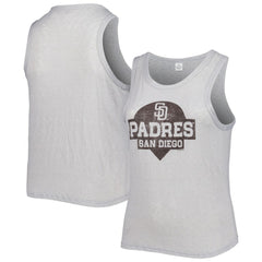 San Diego Padres Soft as a Grape Women's Plus Size High Neck Tri-Blend Tank Top - Gray