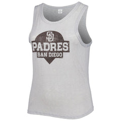 San Diego Padres Soft as a Grape Women's Plus Size High Neck Tri-Blend Tank Top - Gray