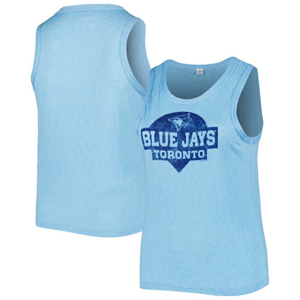 Toronto Blue Jays Soft as a Grape Women's Plus Size High Neck Tri-Blend Tank Top - Royal