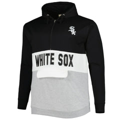 Chicago White Sox Big & Tall Fleece Half-Zip Hoodie - Black/White