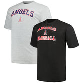 Los Angeles Angels Profile Big & Tall T-Shirt Combo Pack - Black/Heather Gray