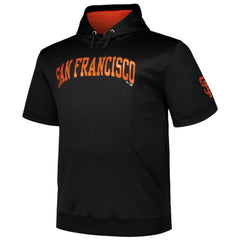 San Francisco Giants Profile Big & Tall Contrast Short Sleeve Pullover Hoodie - Black