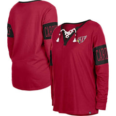 NFL Arizona Cardinals Women's Lace-Up Notch Neck Long Sleeve T-Shirt