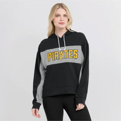 Pittsburgh Pirates Women's Filled Stat Sheet Pullover Hoodie - Black