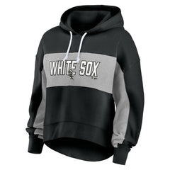 Chicago White Sox Women's Filled Stat Sheet Pullover Hoodie - Black