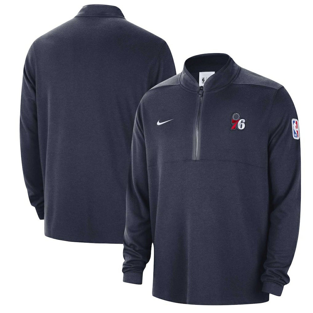 Philadelphia 76ers Authentic Performance Half-Zip Jacket - Navy | Nike outlet