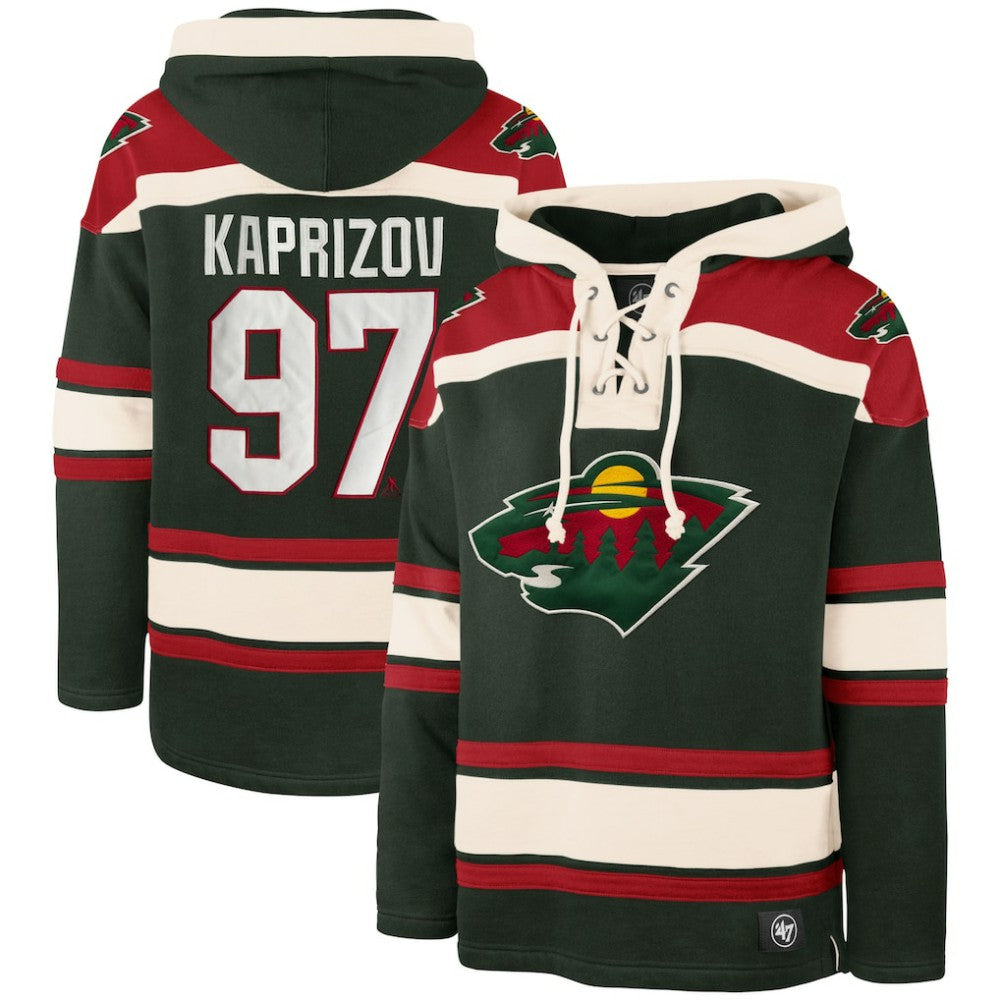 Kirill Kaprizov Minnesota Wild '47 Player Name & Number Lacer Pullover Hoodie