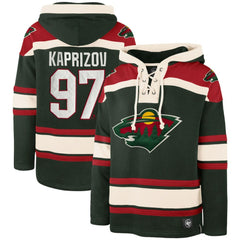 Kirill Kaprizov Minnesota Wild '47 Player Name & Number Lacer Pullover Hoodie