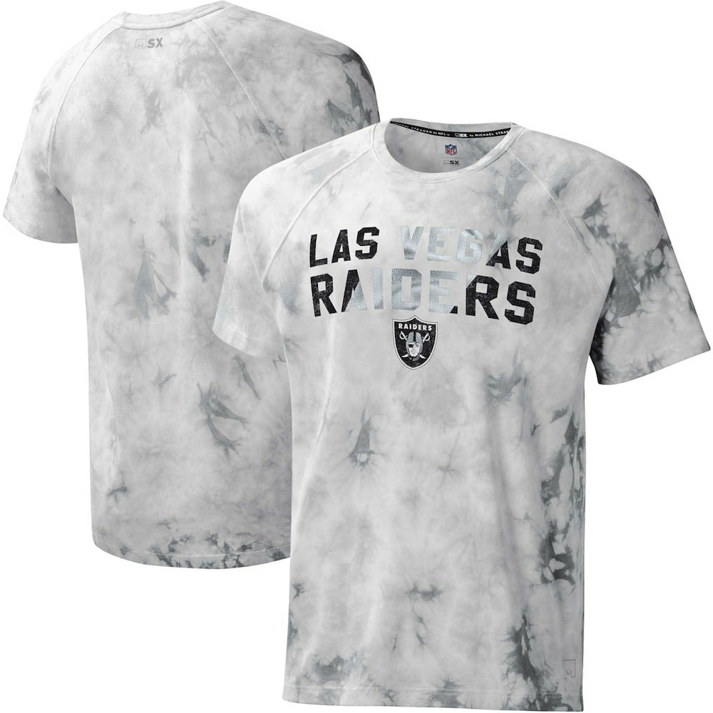 NFL Las Vegas Raiders MSX by Michael Strahan Resolution Tie-Dye Raglan T-Shirt