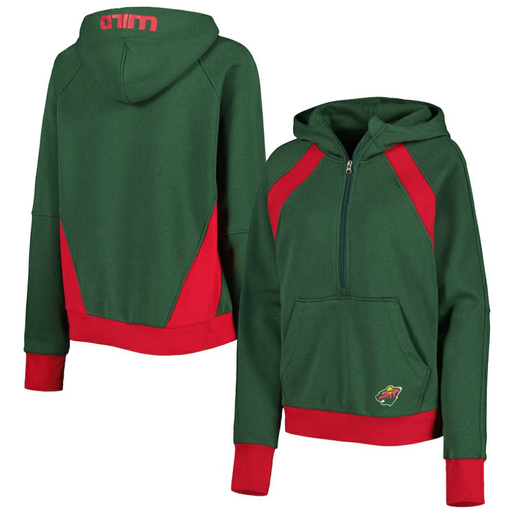 Minnesota Wild Starter Women's Wishbone Half-Zip Hoodie