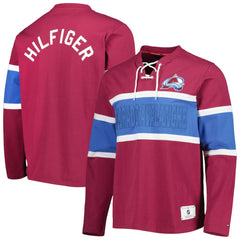 Colorado Avalanche Tommy Hilfiger Walter Lace-Up Long Sleeve Top