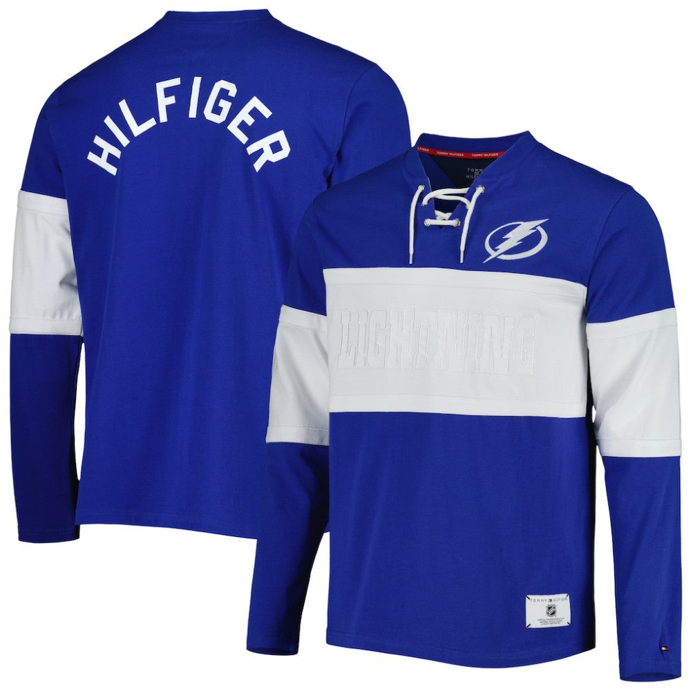 Tampa Bay Lightning Tommy Hilfiger Walter Lace-Up Long Sleeve Top