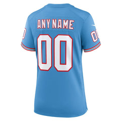 NFL Tennessee Titans Women's Oilers Throwback Custom Game Jersey