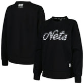 Brooklyn Nets DKNY Sport Women's Regina Raglan Pullover Sweatshirt - Black discount