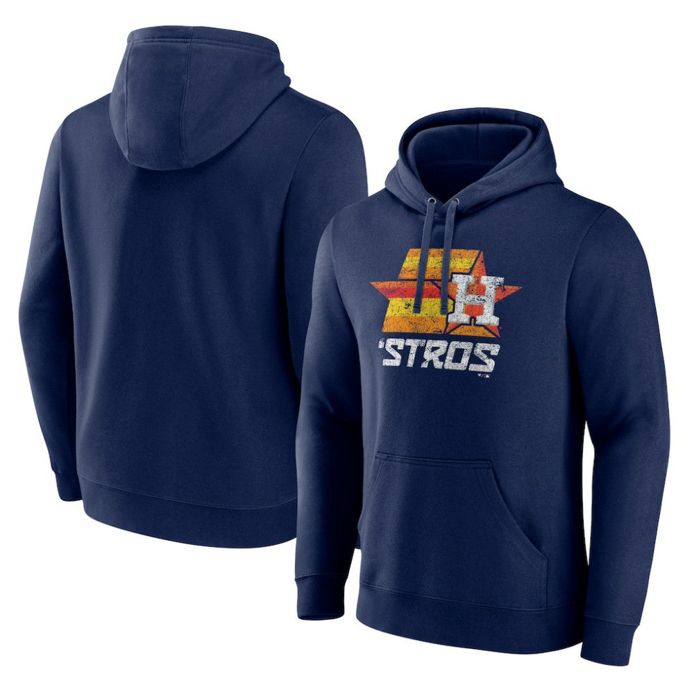 Houston Astros Team Throwback Stros Pullover Hoodie - Navy