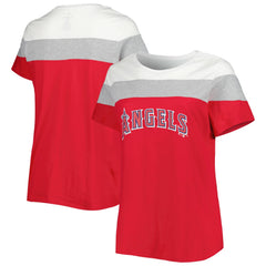 Los Angeles Angels Women's Plus Size Colorblock T-Shirt - White/Red