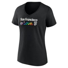 San Francisco Giants Profile Women's Plus Size Pride V-Neck T-Shirt - Black