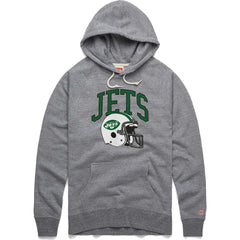 NFL New York Jets Homage Retro Helmet Raglan Pullover Tri-Blend Hoodie