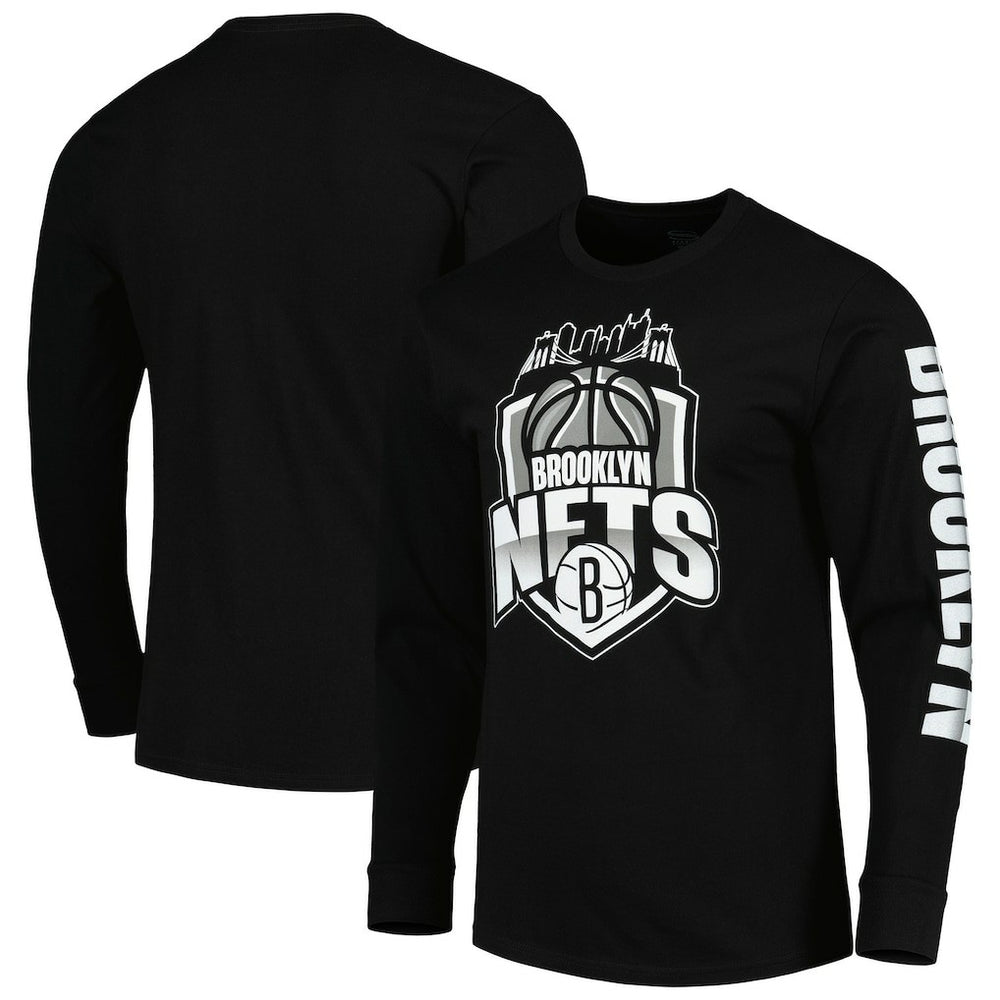 Brooklyn Nets Stadium Essentials Unisex NBA Crest Long Sleeve T-Shirt - Black discount