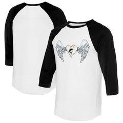 Miami Marlins Tiny Turnip Women's Angel Wings 3/4-Sleeve Raglan T-Shirt - White/Black