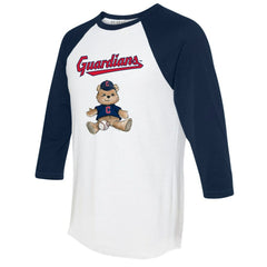 Cleveland Guardians Tiny Turnip Women's Teddy Boy 3/4-Sleeve Raglan T-Shirt - White/Navy