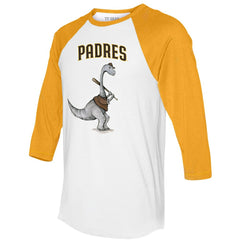 San Diego Padres Tiny Turnip Women's Bronto 3/4-Sleeve Raglan T-Shirt - White/Gold