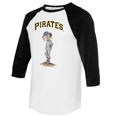 Pittsburgh Pirates Tiny Turnip Women's Bubbles 3/4-Sleeve Raglan T-Shirt - White/Black