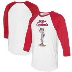 St. Louis Cardinals Tiny Turnip Women's Bubbles 3/4-Sleeve Raglan T-Shirt - White/Red