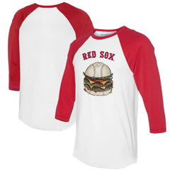 Boston Red Sox Tiny Turnip Women's Burger 3/4-Sleeve Raglan T-Shirt - White/Red
