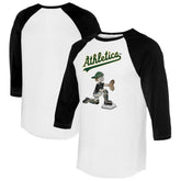 Athletics Tiny Turnip Women's Caleb 3/4-Sleeve Raglan T-Shirt - White/Black