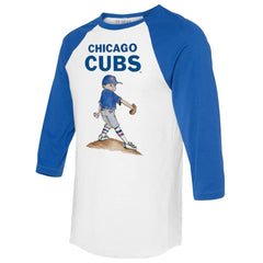 Chicago Cubs Tiny Turnip Women's Clemente 3/4-Sleeve Raglan T-Shirt - White/Royal