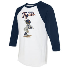 Detroit Tigers Tiny Turnip Women's James 3/4-Sleeve Raglan T-Shirt - White/Navy