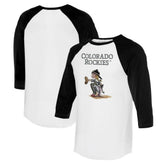 Colorado Rockies Tiny Turnip Women's Kate 3/4-Sleeve Raglan T-Shirt - White/Black