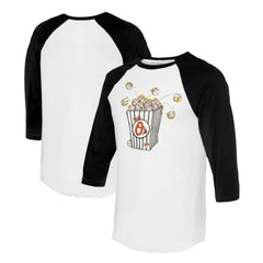 Baltimore Orioles Tiny Turnip Women's Popcorn 3/4-Sleeve Raglan T-Shirt - White/Black
